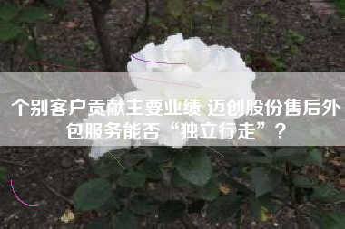 个别客户贡献主要业绩 迈创股份售后外包服务能否“独立行走”？